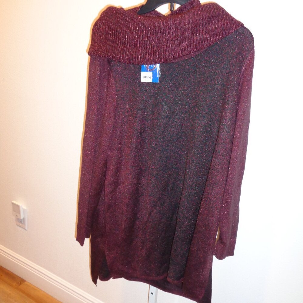 Apt. 9 Plus Size High-Low Metallic Tunic Sweater with Scarf Size 2X NWT